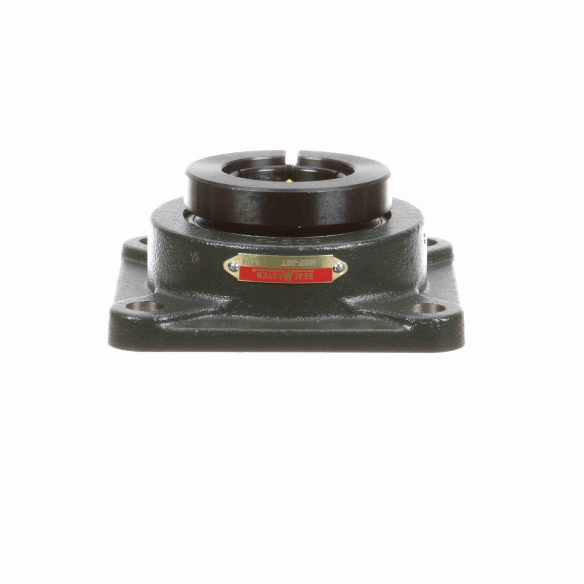 Sealmaster Mounted Cast Iron Four Bolt Flange Ball Bearing - 52100 Bearing Steel, Black Oxided - Concentric Lock - MSF-28T