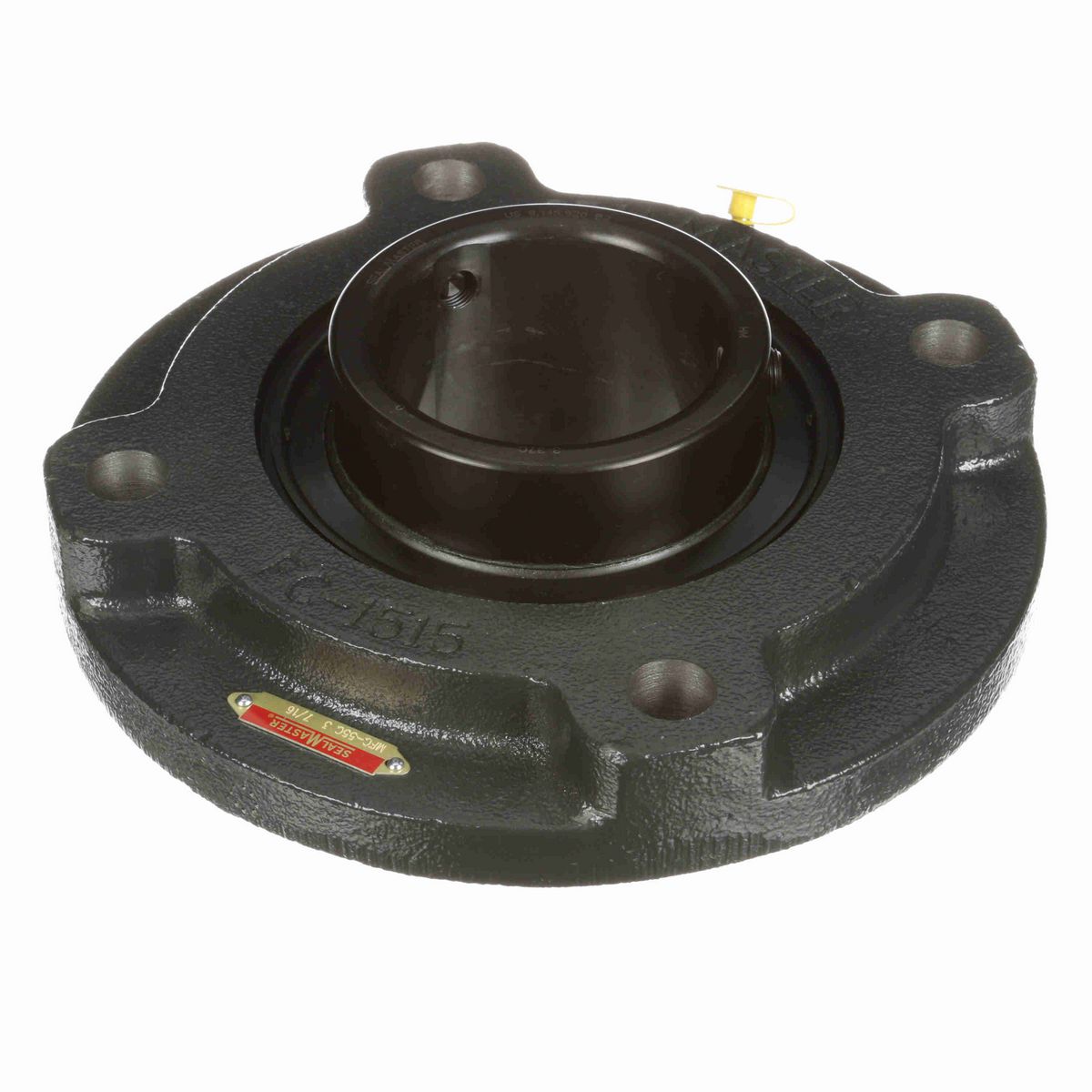 Sealmaster Mounted Cast Iron Flange Cartridge Ball Bearing - 52100 Bearing Steel, Black Oxided - Setscrew Lock - MFC-55C