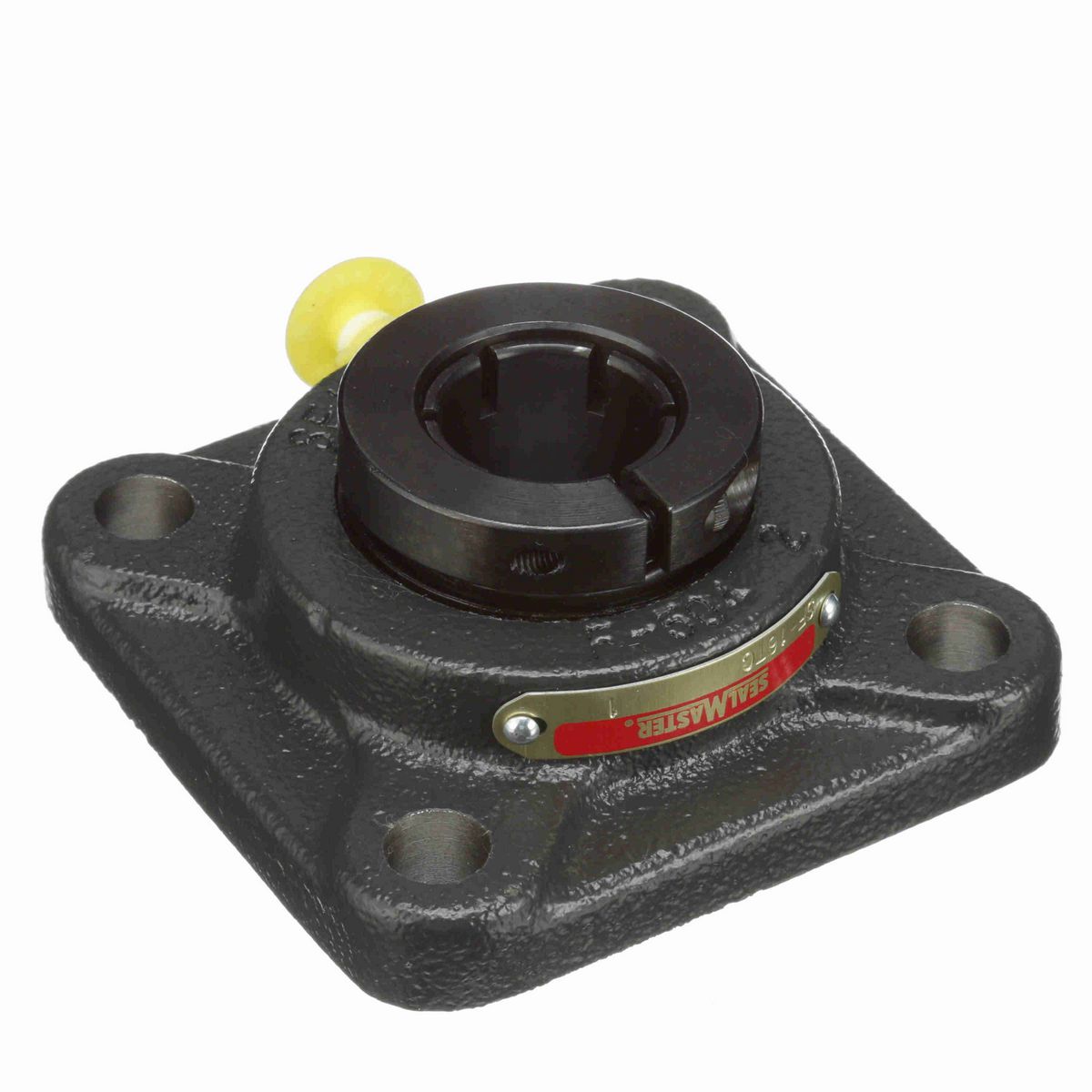 Sealmaster Mounted Cast Iron Four Bolt Flange Ball Bearing - 52100 Bearing Steel, Black Oxided - Concentric Lock - SF-16TC