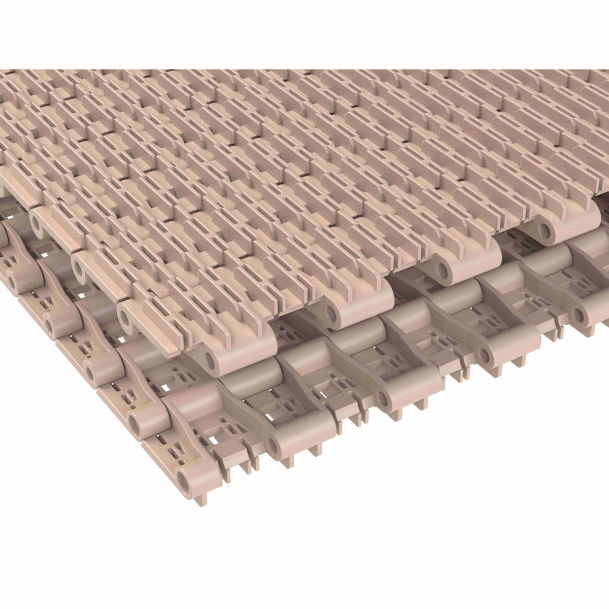 Rexnord 4707 Straight Running Raised Rib, Material: Tan Low Friction, Width: 96in, Pitch: 1.5in - LF4707-96