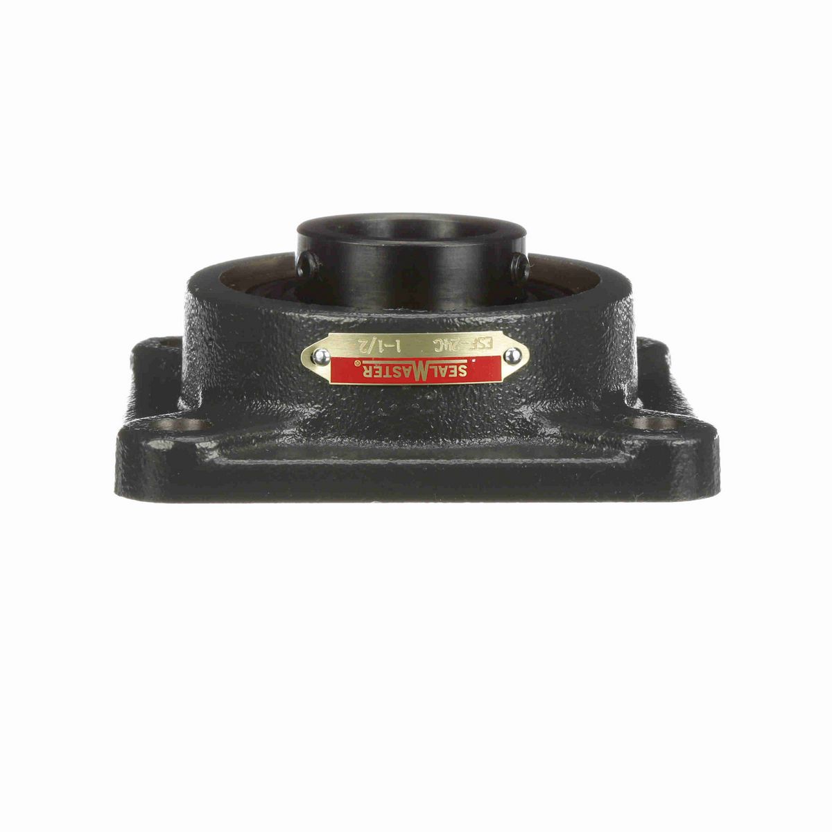 Sealmaster Mounted Cast Iron Four Bolt Flange Ball Bearing - 52100 Bearing Steel, Black Oxided - Setscrew Lock - ESF-24C