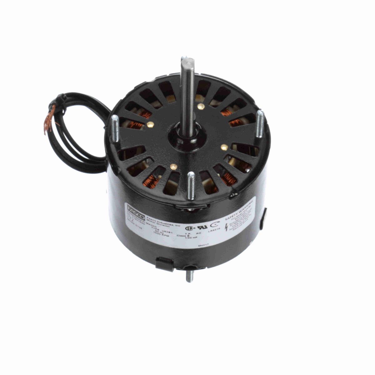 FASCO Fan and Blower Motor, 1/40 HP, 1 Ph, 60 Hz, 115 V, 1500 RPM, 1 Speed, 3.3" Diameter, OAO - D126