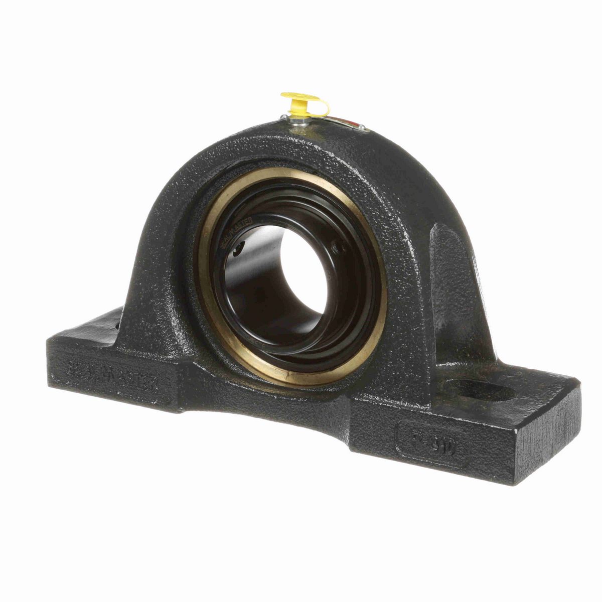 Sealmaster Mounted Cast Iron Two Bolt Pillow Block Ball Bearing - 52100 Bearing Steel, Black Oxided - Setscrew Lock - EMP-35C