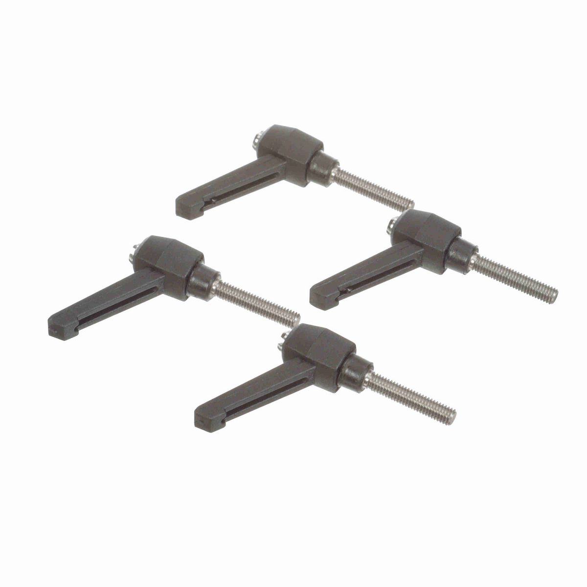 System Plast Ratchet Handle (Male); Thread: M6 x 1, Handle Length: 1.63-in Stud Length: 1.18-in, Color: Black - RH-10-BK-MSM6-30