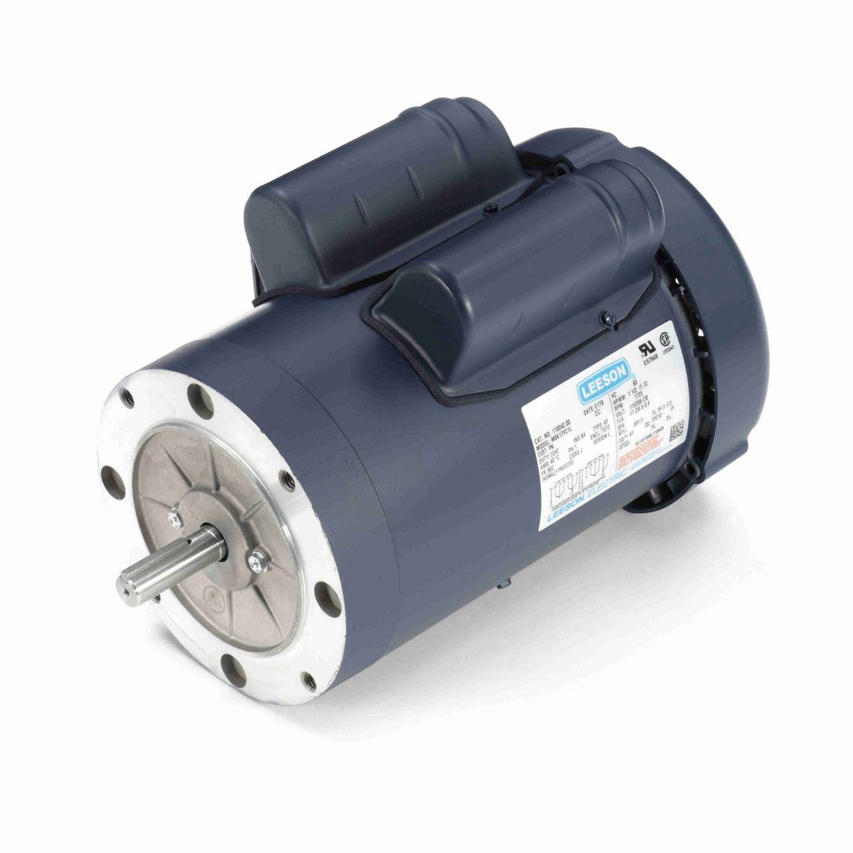LEESON General Purpose Motor, 1.50 HP, 1 Ph, 60 Hz, 115/230 V, 1800 RPM, 56C Frame, TEFC - 110042.00