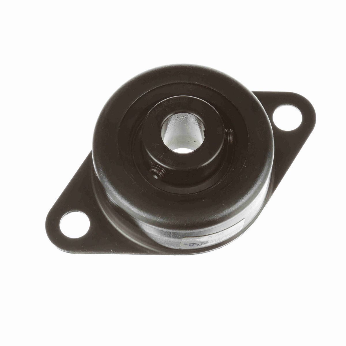Sealmaster Mounted Stamped Steel Two Bolt Flange Ball Bearing - 52100 Bearing Steel, Black Oxided - Setscrew Lock - SRF-10