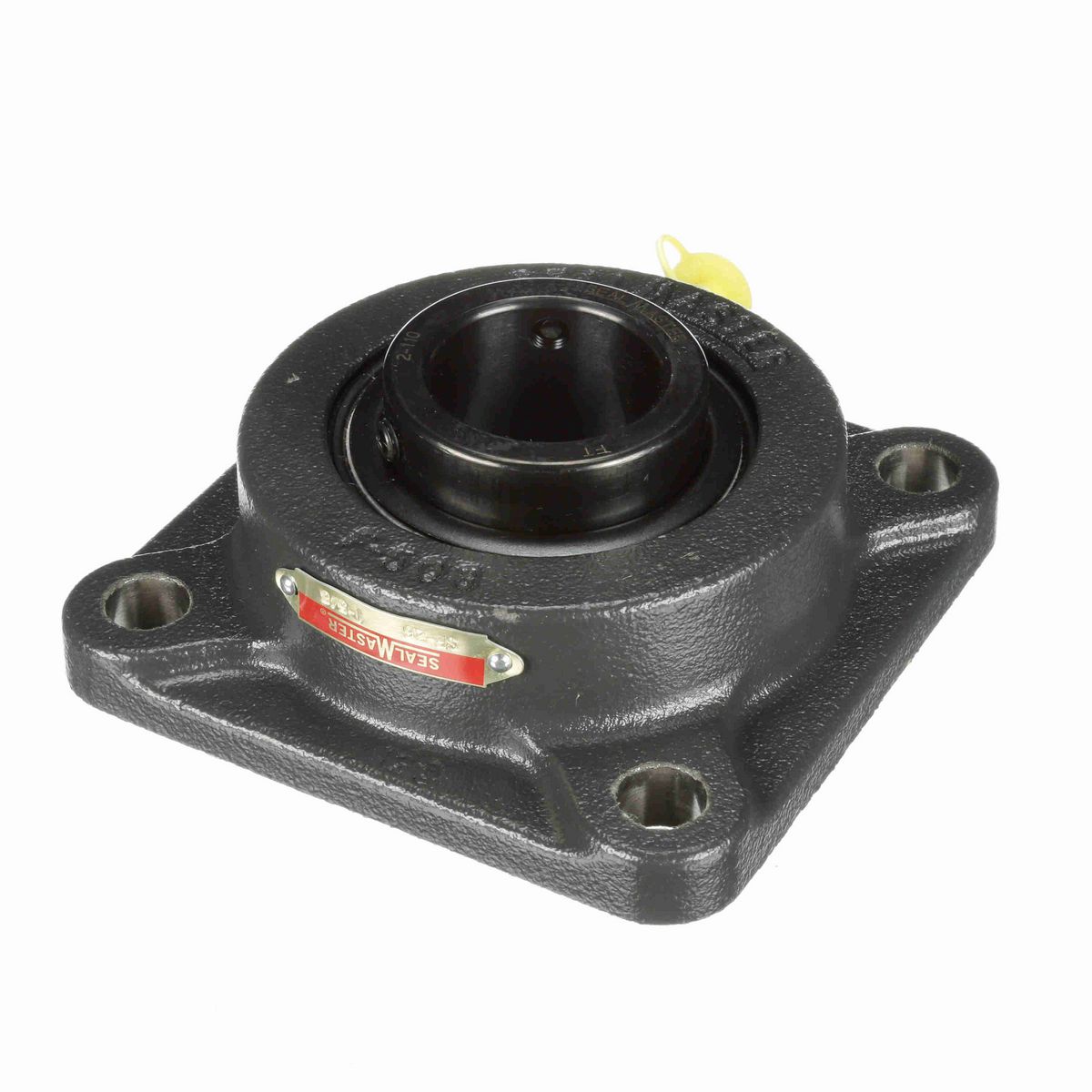 Sealmaster Mounted Cast Iron Four Bolt Flange Ball Bearing - 52100 Bearing Steel, Black Oxided - Setscrew Lock - SF-26