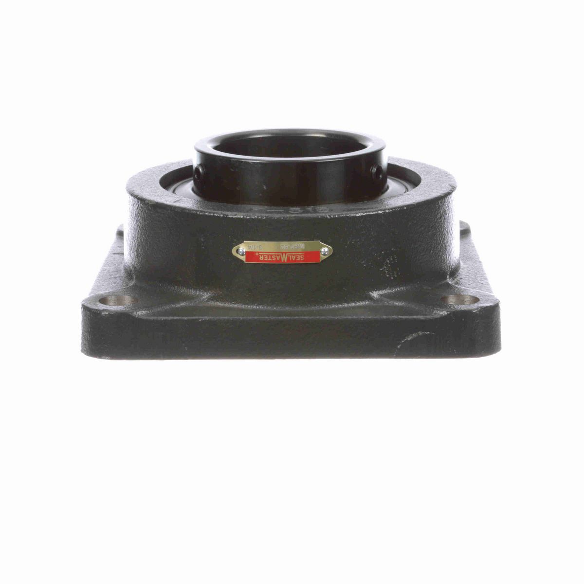 Sealmaster Mounted Cast Iron Four Bolt Flange Ball Bearing - 52100 Bearing Steel, Black Oxided - Setscrew Lock - MSF-52