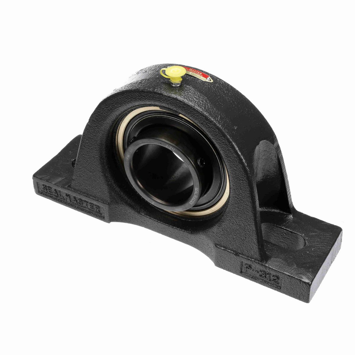 Sealmaster Mounted Cast Iron Two Bolt Pillow Block Ball Bearing - 52100 Bearing Steel, Black Oxided - Setscrew Lock - EMP-43