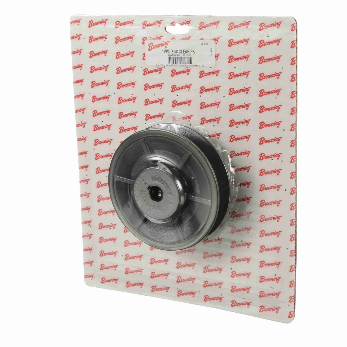 Browning 1 Groove Cast Iron Finish Bore FHP Variable Pitch Sheave Clear Pack - 1VP50X5/8 CLEAR PK