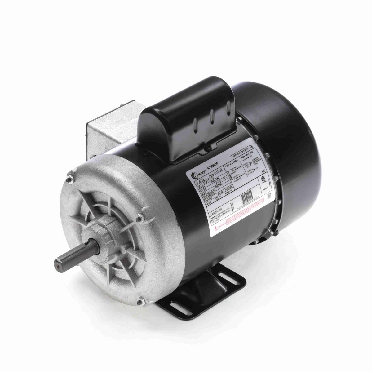Century General Purpose Farm Duty Motor, 1.500 HP, 1 Ph, 60 Hz, 208-230/115 V, 3600 RPM, K56 Frame, TEFC - B762