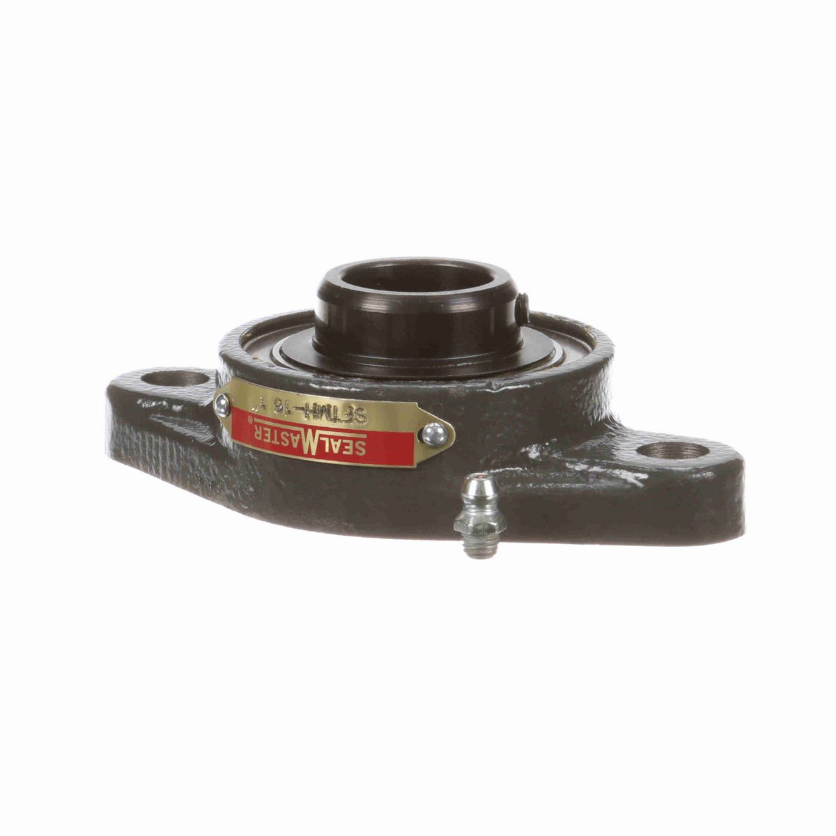 Sealmaster Mounted Cast Iron Two Bolt Flange Ball Bearing - 52100 Bearing Steel, Black Oxided - Setscrew Lock - SFTMH-16
