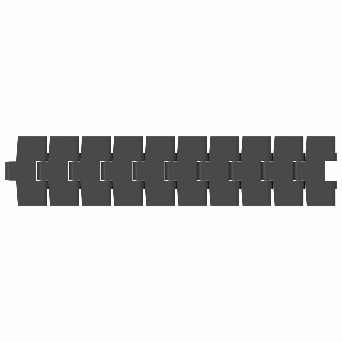 Rexnord 880TAB Side-flexing Solid Top, Material: Black Wear Resistant, Width: 3.25in, Pitch: 1.5in - 81416241