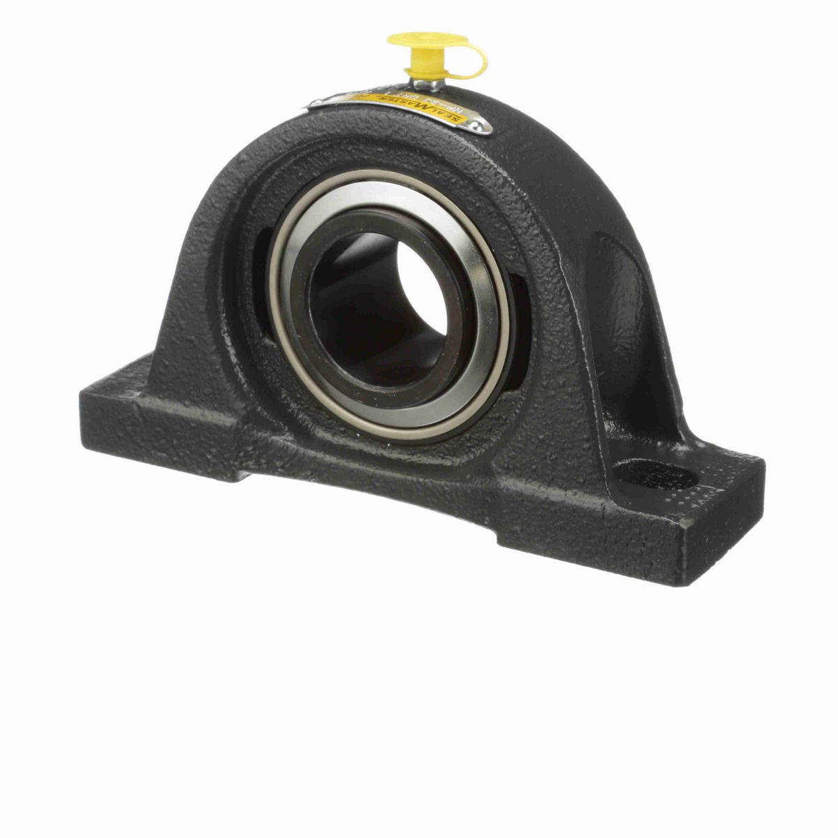 Sealmaster Mounted Cast Iron Two Bolt Pillow Block Ball Bearing - 52100 Bearing Steel, Black Oxided - Setscrew Lock - High Contamination - NP-23 DRT