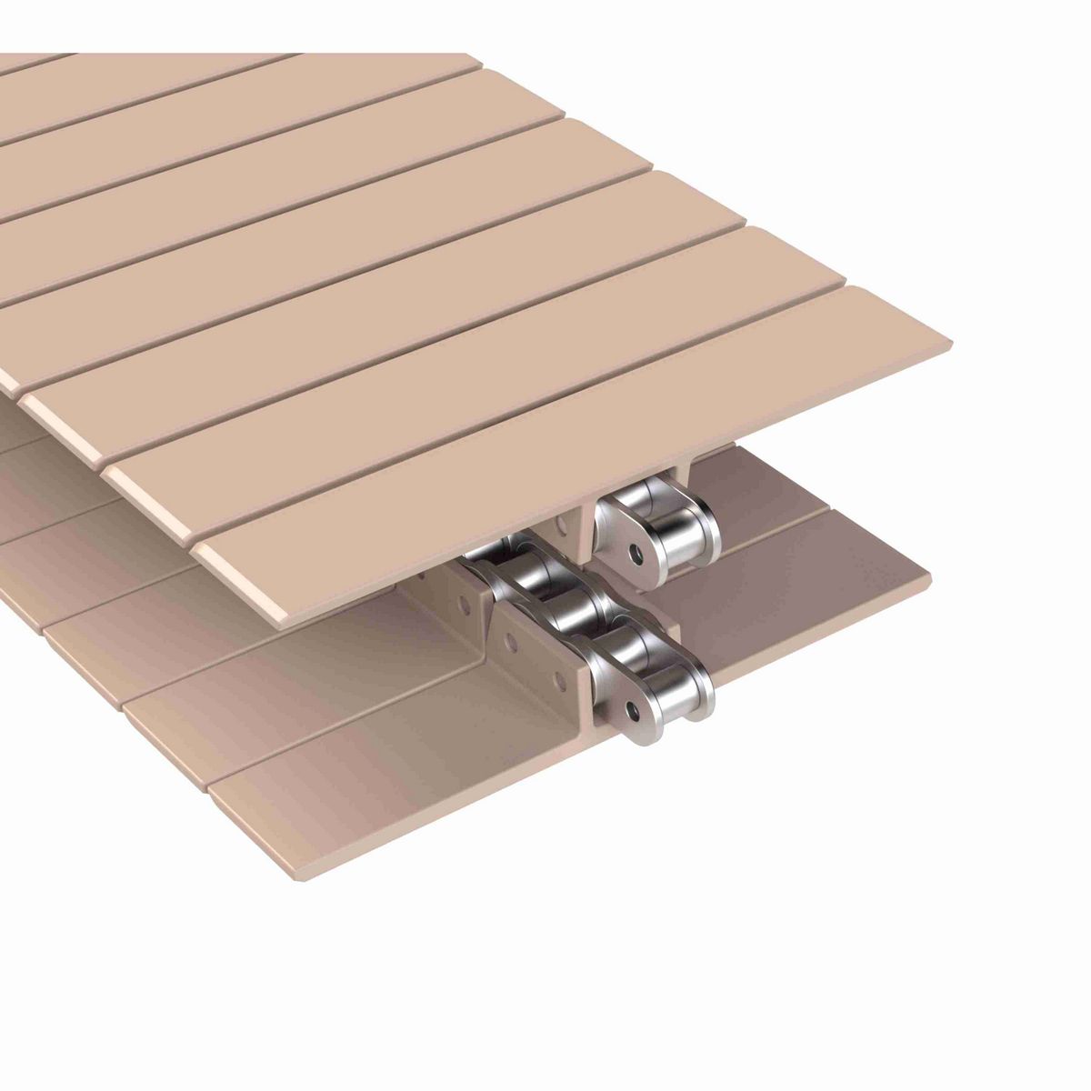 Rexnord 963 Straight Running Solid Top, Material: Tan Low Friction, Width: 7.5in, Pitch: 1.5in - LF963SSK750