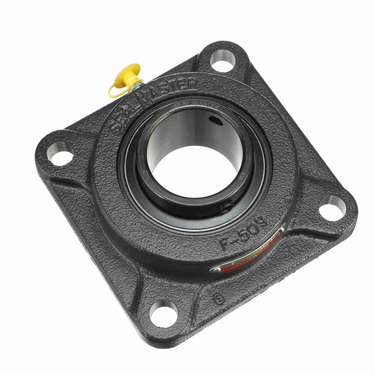 Sealmaster Mounted Cast Iron Four Bolt Flange Ball Bearing - 52100 Bearing Steel, Black Oxided - Setscrew Lock - SF-32R