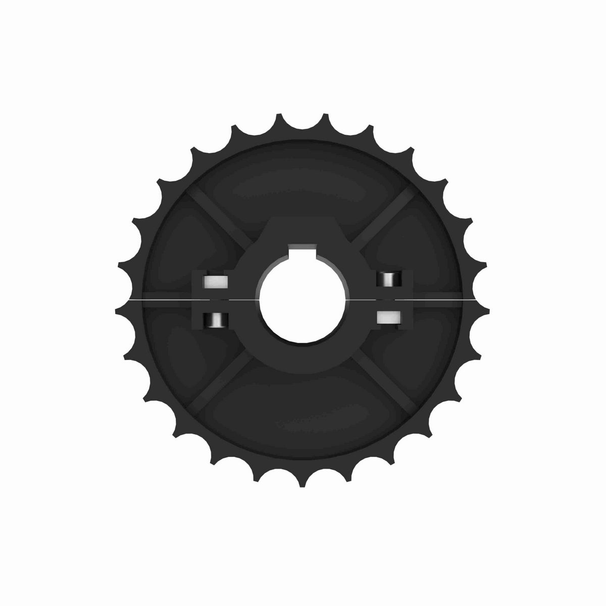 Rexnord 881 Series Split Molded Nylon Sprocket and a 25 Teeth with 1-1/2in Round Shaft-Ready Bore with Keyway & Setscrew - 614-44-11