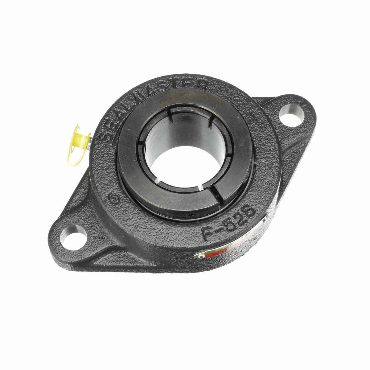 Sealmaster Mounted Cast Iron Two Bolt Flange Ball Bearing - 52100 Bearing Steel, Black Oxided - Concentric Lock - SFT-28T