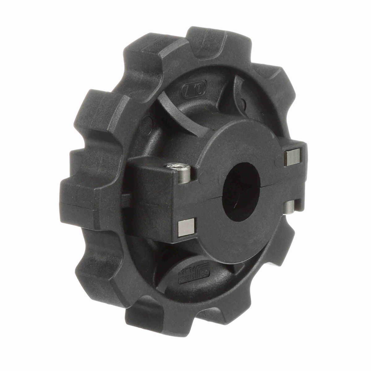 System Plast 882 Series Split Molded Sprocket with 10 Teeth, a 1-1/4in Round Shaft-Ready Bore and Setscrew - 882-10R1.25-DS-SS