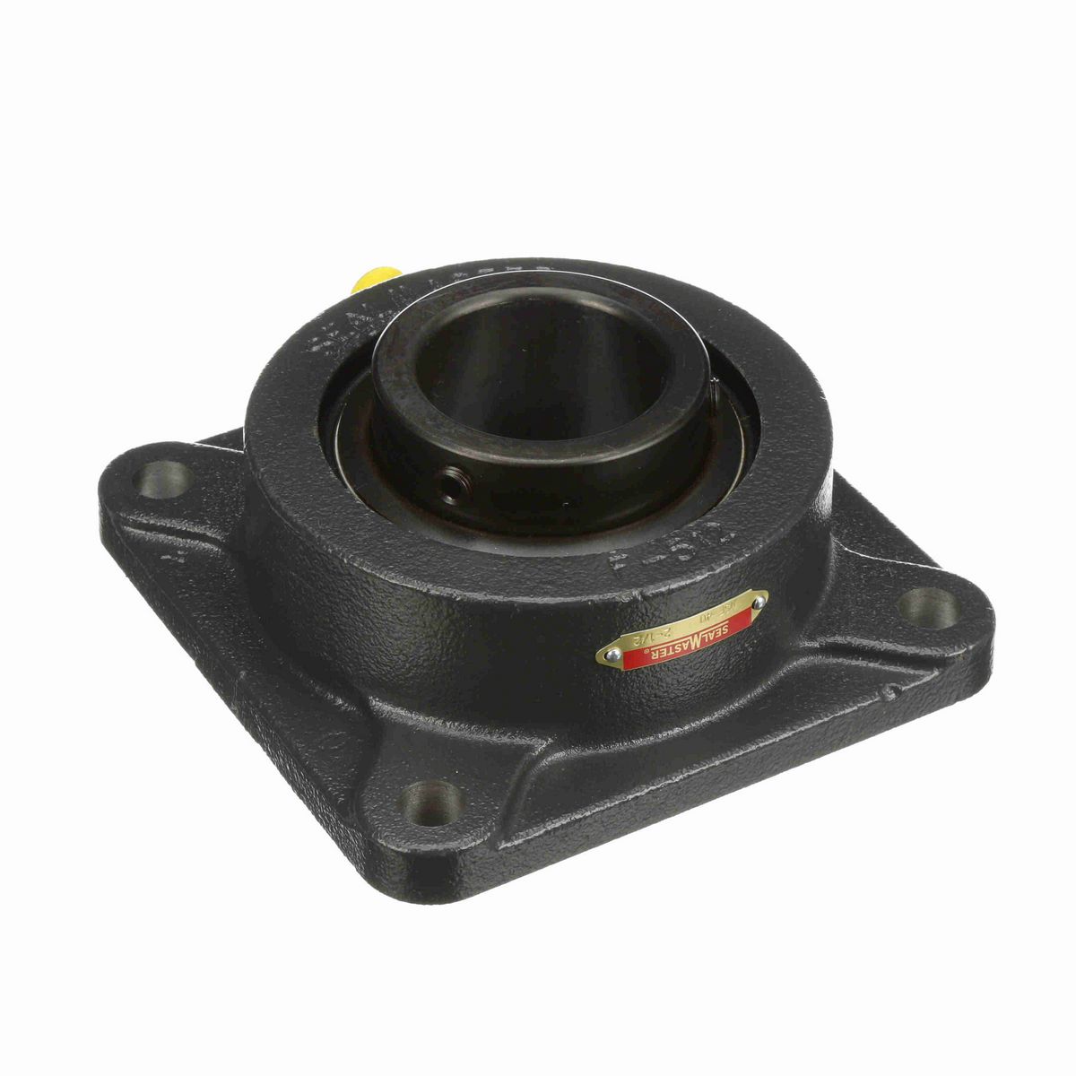 Sealmaster Mounted Cast Iron Four Bolt Flange Ball Bearing - 52100 Bearing Steel, Black Oxided - Setscrew Lock - MSF-40