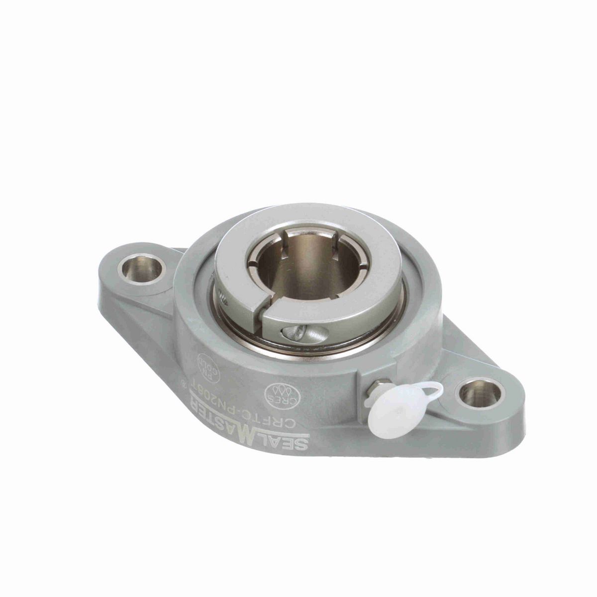 Sealmaster Mounted Composite Two Bolt Flange Ball Bearing - 52100 Bearing Steel, Phosphorus Nickel Coated - Concentric Lock - Corrosion Resistant - CRFTC-PN206T