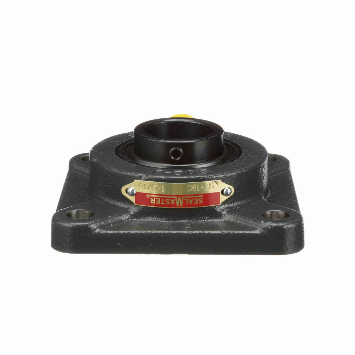 Sealmaster Mounted Cast Iron Four Bolt Flange Ball Bearing - 52100 Bearing Steel, Black Oxided - Setscrew Lock - SF-19C