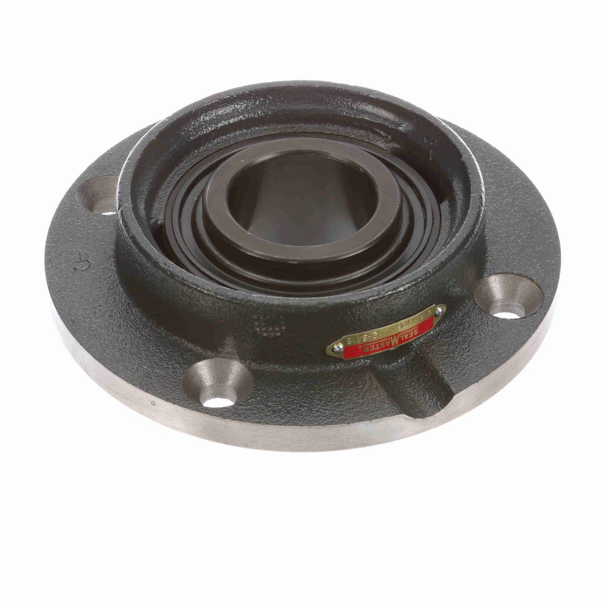 Sealmaster Mounted Cast Iron Flange Cartridge Ball Bearing - 52100 Bearing Steel, Black Oxided - Setscrew Lock - PVR-1106