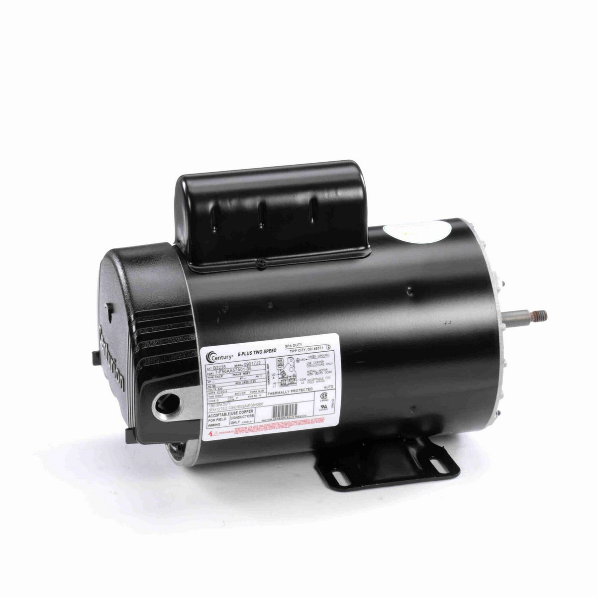 Century Pool Pump Motor, 4.0 / 0.50 SPL HP, 1 Ph, 60 Hz, 230 V, 3600 RPM, R56Y Frame, DP - B2235