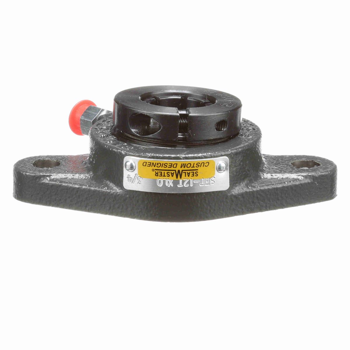 Sealmaster Mounted Cast Iron Two Bolt Flange Ball Bearing - 52100 Bearing Steel, Black Oxided - Concentric Lock - Extra Low Drag - SFT-12T XLO