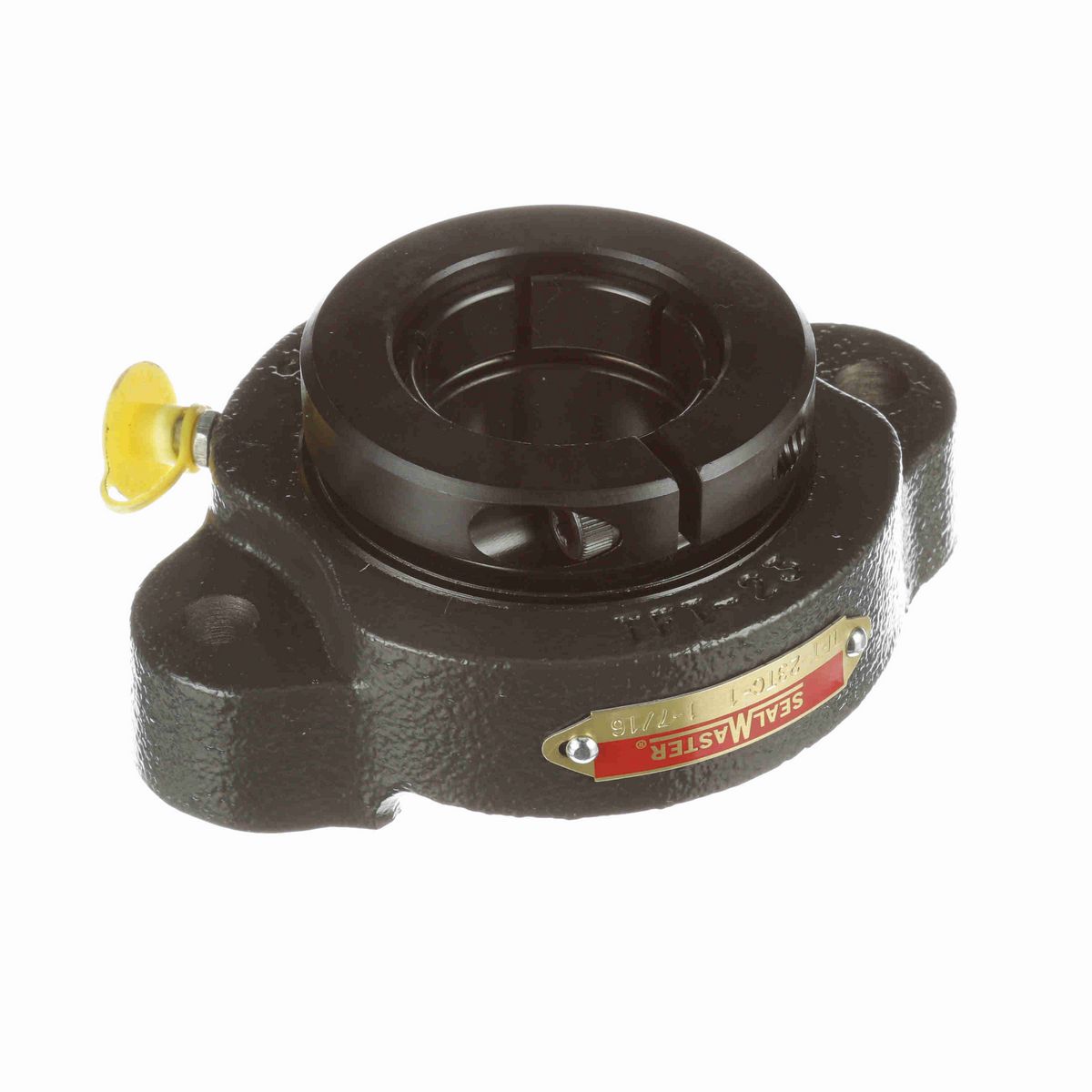 Sealmaster Mounted Cast Iron Two Bolt Flange Ball Bearing - 52100 Bearing Steel, Black Oxided - Concentric Lock - TFT-23TC-1