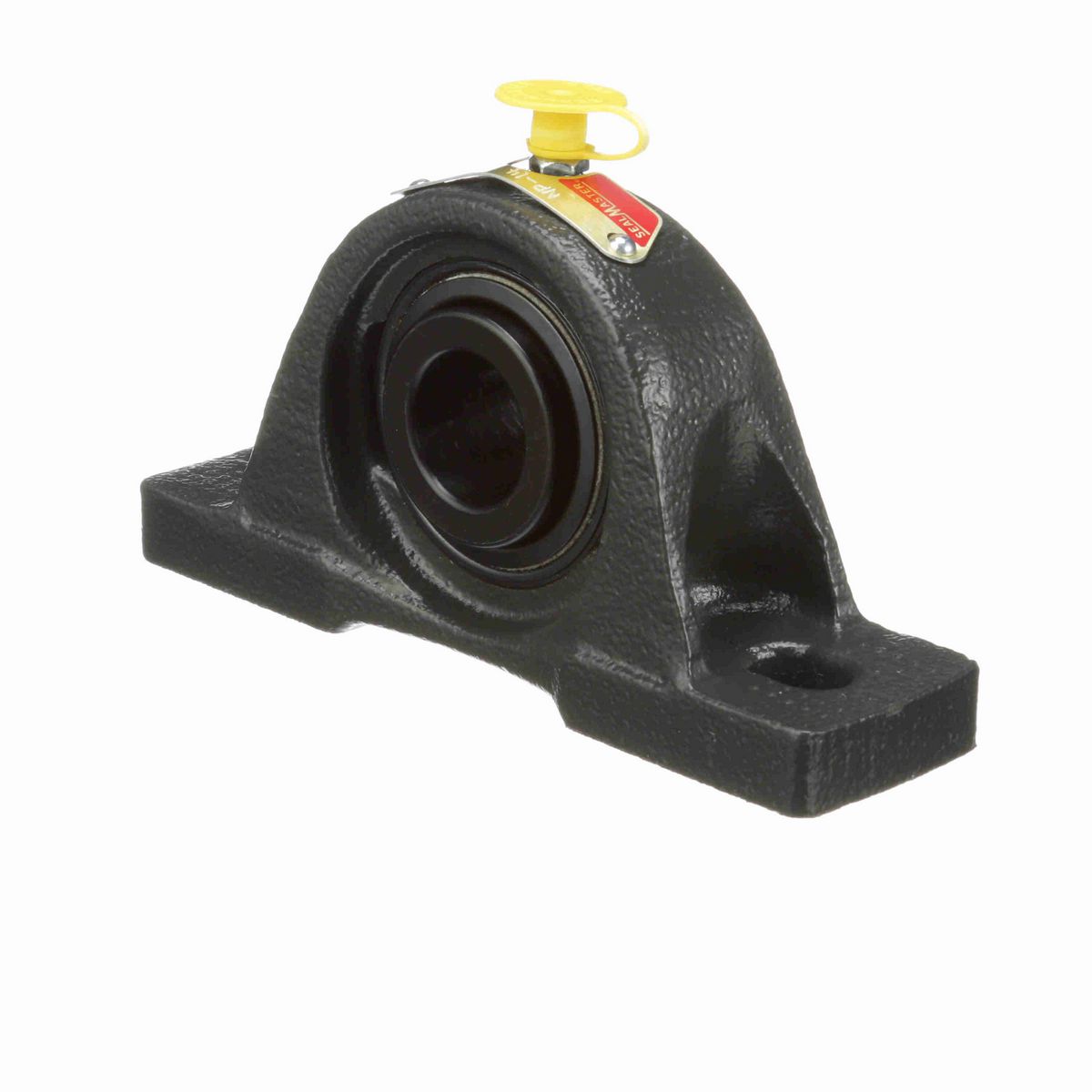 Sealmaster Mounted Cast Iron Two Bolt Pillow Block Ball Bearing - 52100 Bearing Steel, Black Oxided - Setscrew Lock - NP-14