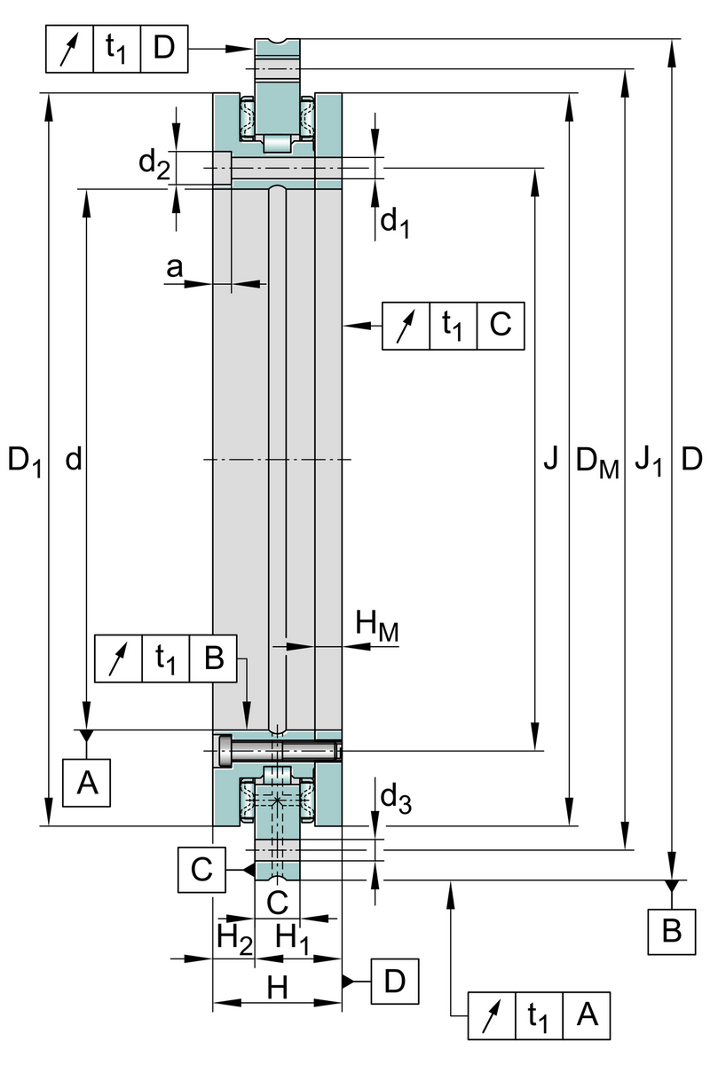Упорно-радиальный роликоподшипник INA YRTCM395-XL