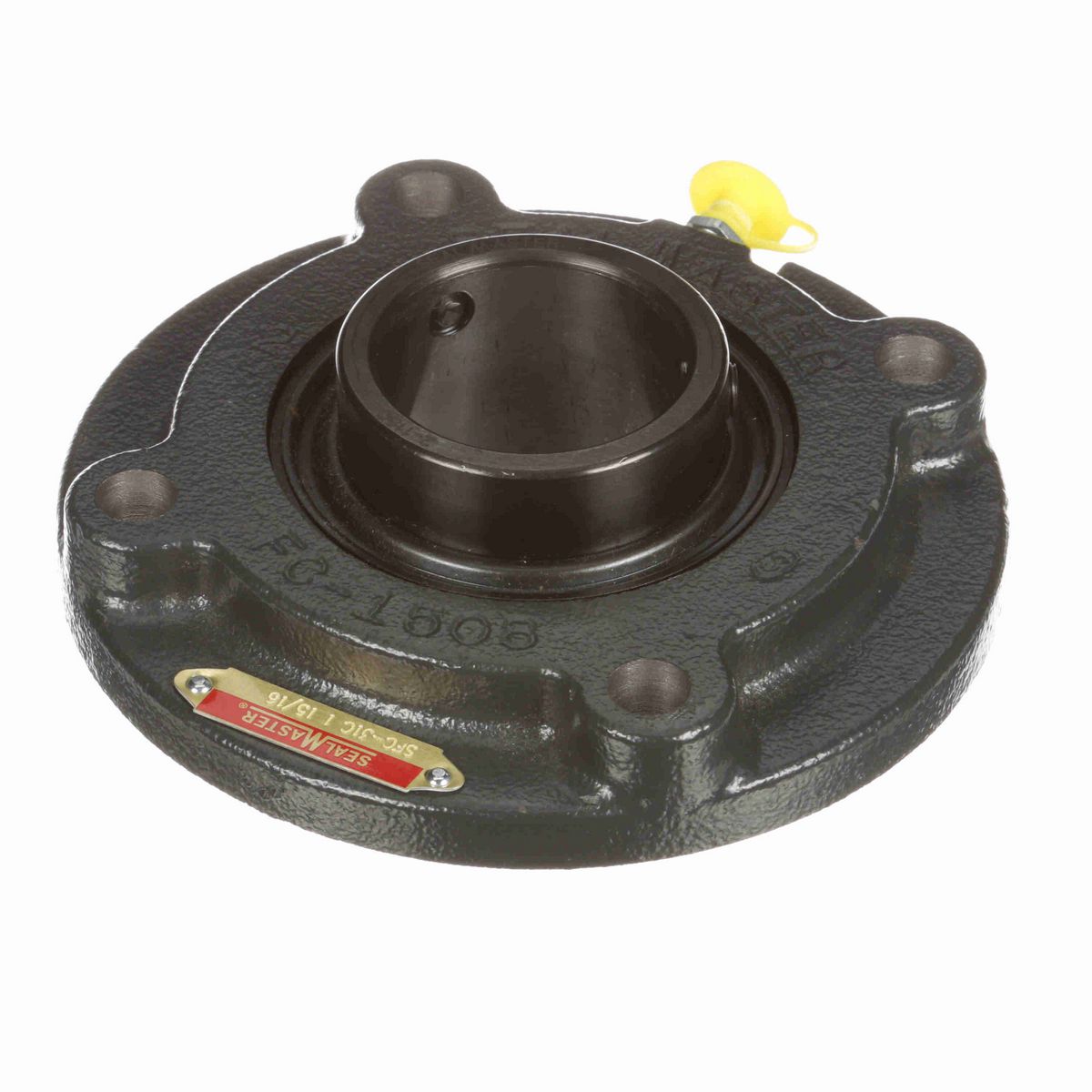 Sealmaster Mounted Cast Iron Flange Cartridge Ball Bearing - 52100 Bearing Steel, Black Oxided - Setscrew Lock - SFC-31C