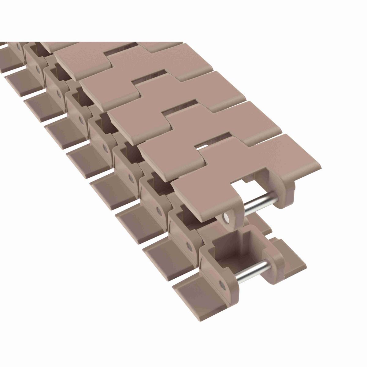 Rexnord 279LPC Side-flexing Solid Top, Material: Tan Low Friction, Width: 3.25in, Pitch: 1.5in - LPC279K3-1/4