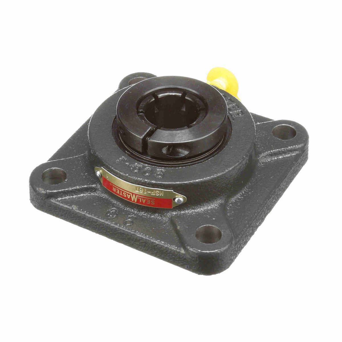 Sealmaster Mounted Cast Iron Four Bolt Flange Ball Bearing - 52100 Bearing Steel, Black Oxided - Concentric Lock - MSF-16T