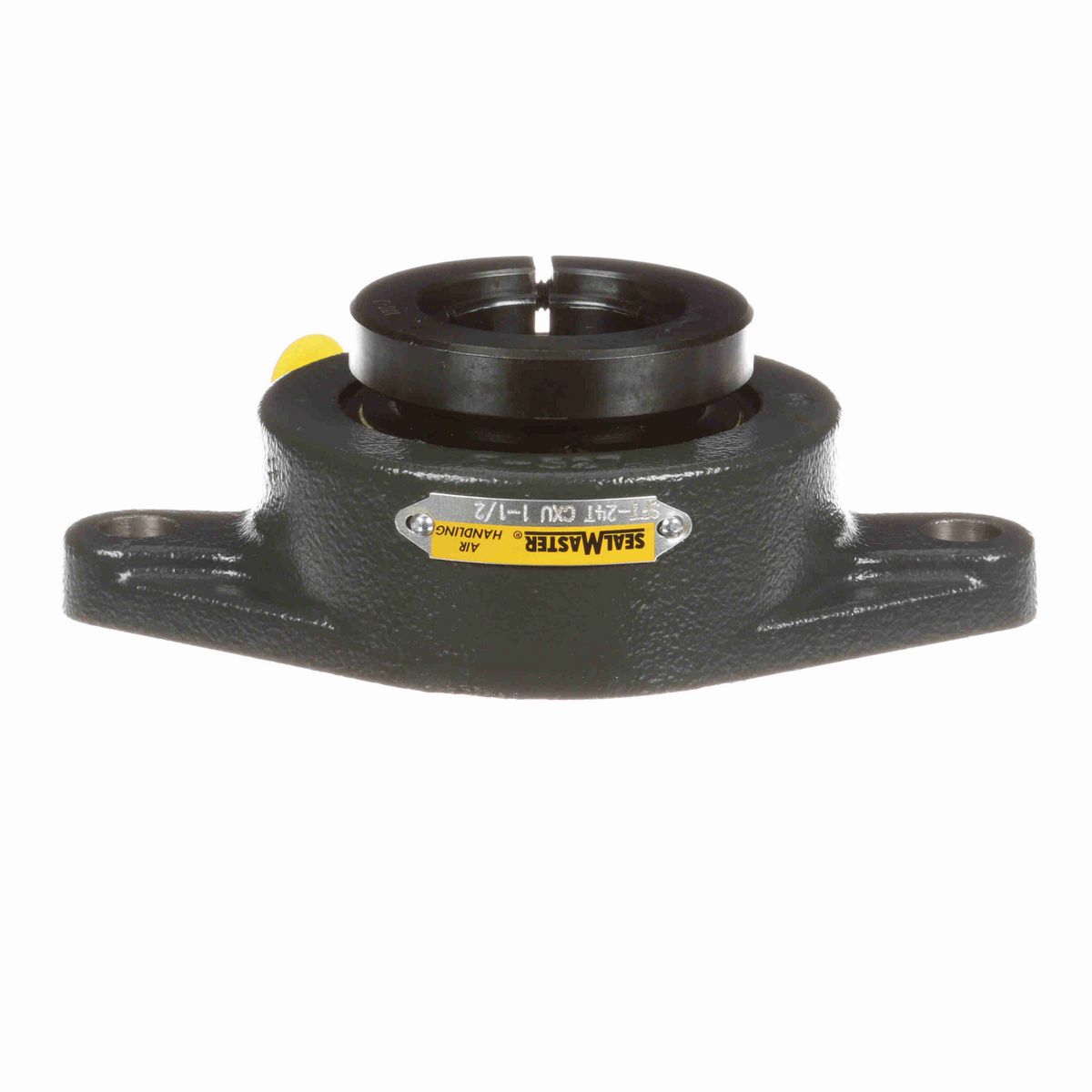 Sealmaster Mounted Cast Iron Two Bolt Flange Ball Bearing - 52100 Bearing Steel, Black Oxided - Concentric Lock - Air Handling Housing Fit, Noise Tested - SFT-24T CXU