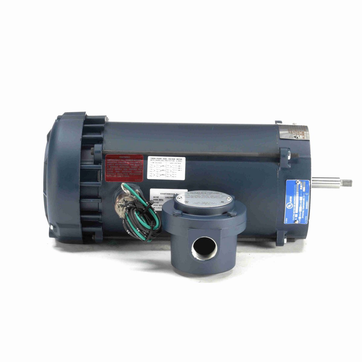 LEESON Explosion Proof Motor, 2 & 2 HP, 3 Ph, 60 & 50 Hz, 230/460 & 190/380 V, 3600 & 3000 RPM, 56J Frame, EPFC - 119434.00