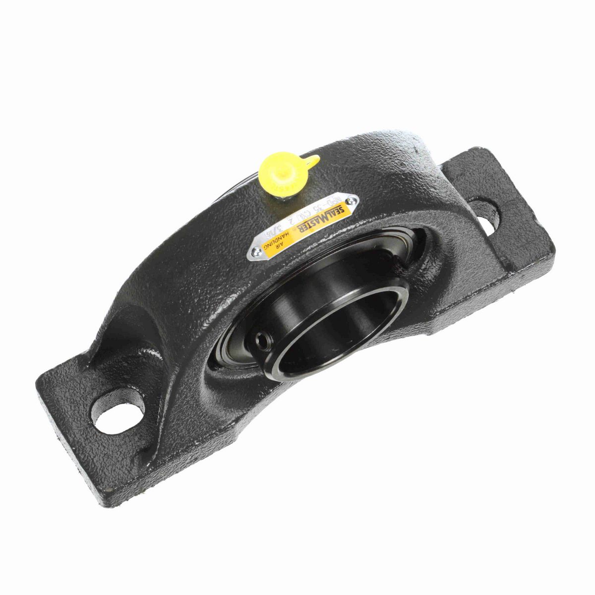 Sealmaster Mounted Cast Iron Two Bolt Pillow Block Ball Bearing - 52100 Bearing Steel, Black Oxided - Double Setscrew Lock - Air Handling Housing Fit, Noise Tested - NPD-35 CXU