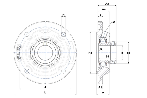 Фланцевый подшипниковый узел SNR ESFEE205-16T20
