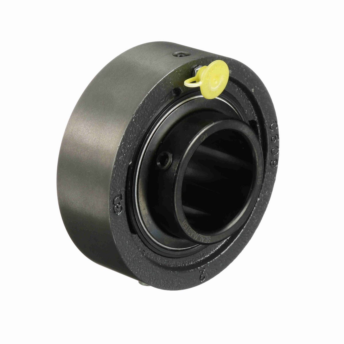 Sealmaster Mounted Cast Iron Cylindrical Cartridge Ball Bearing - 52100 Bearing Steel, Black Oxided - Setscrew Lock - SC-31