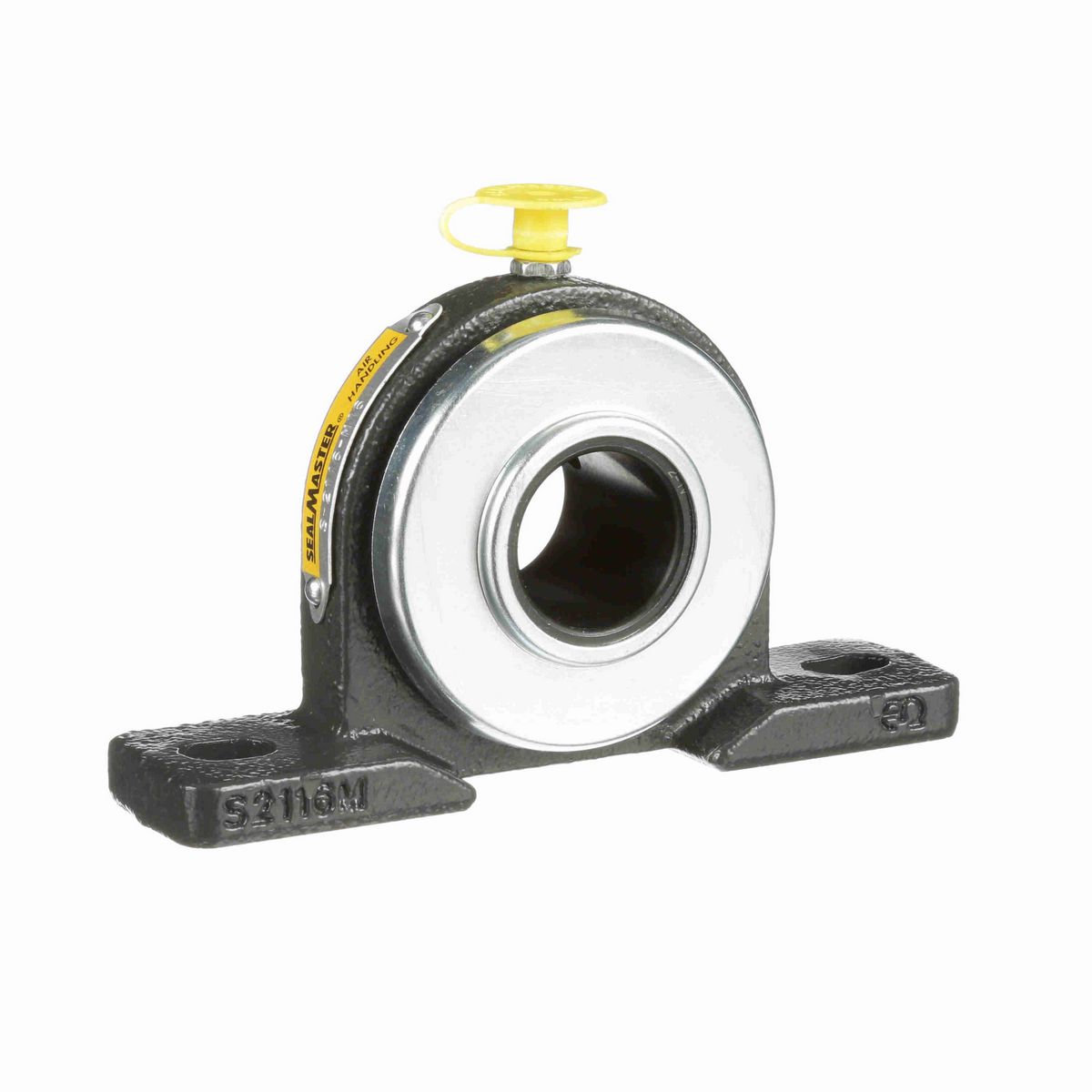 Sealmaster Mounted Cast Iron Two Bolt Pillow Block Ball Bearing - 52100 Bearing Steel, Black Oxided - Lock - S-2116-M16