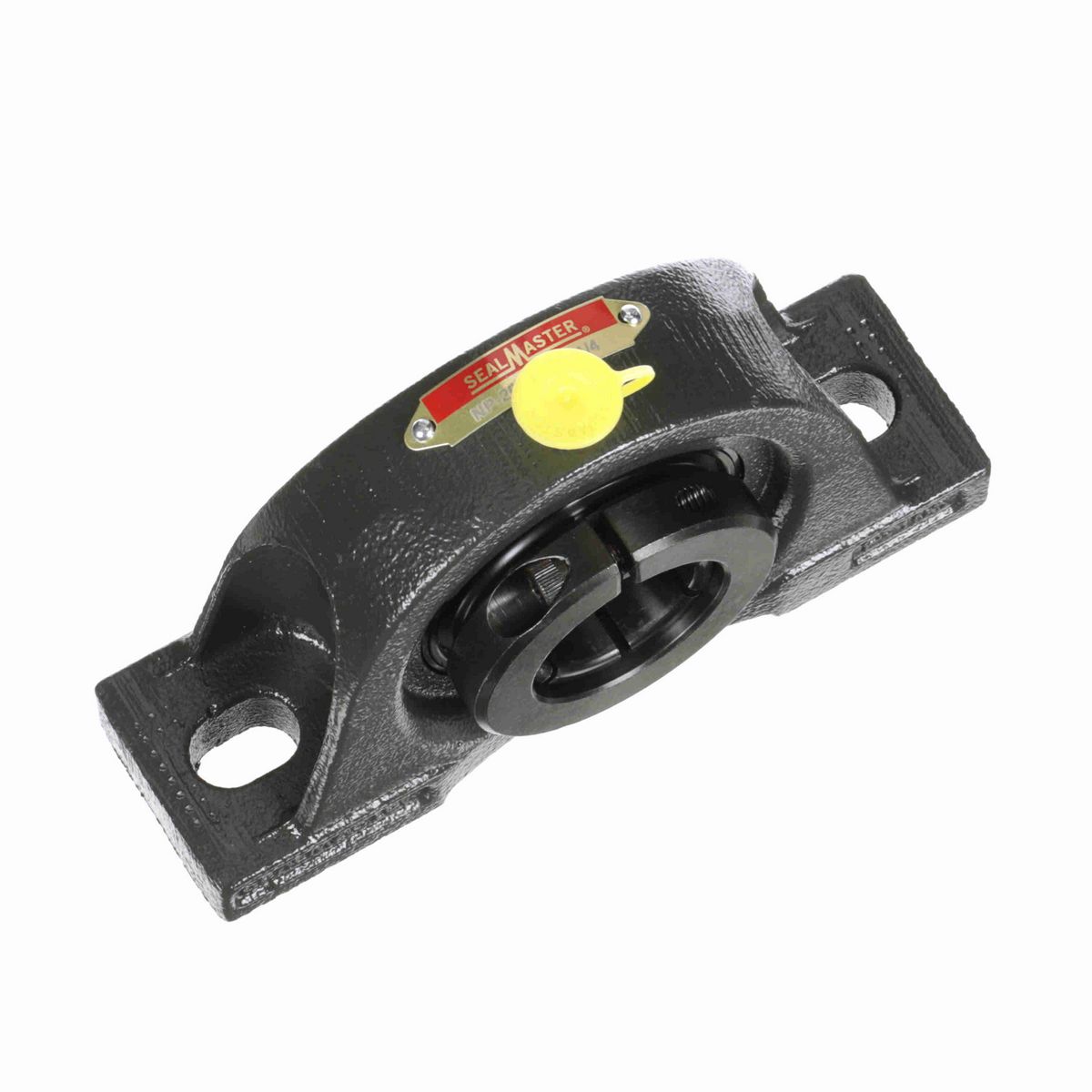 Sealmaster Mounted Cast Iron Two Bolt Pillow Block Ball Bearing - 52100 Bearing Steel, Black Oxided - Concentric Lock - NP-20TC