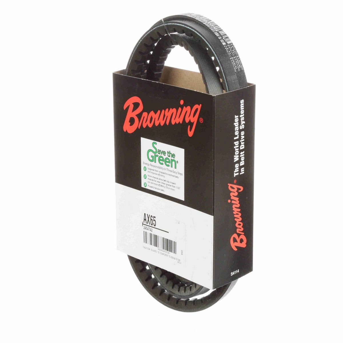 Browning EPDM Notched Belt 98% Efficient - AX65