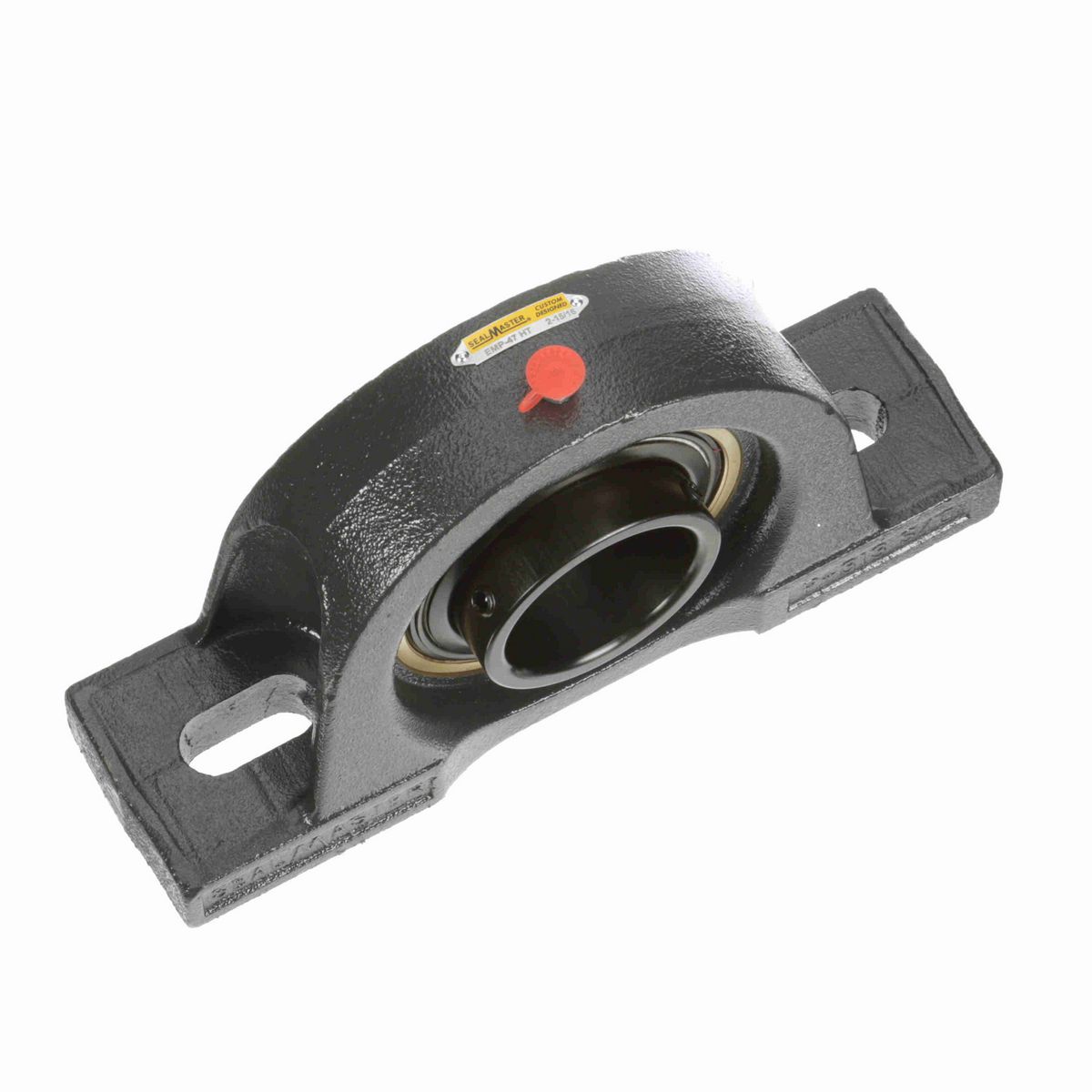 Sealmaster Mounted Cast Iron Two Bolt Pillow Block Ball Bearing - 52100 Bearing Steel, Black Oxided - Setscrew Lock - High Temperature - EMP-47 HT