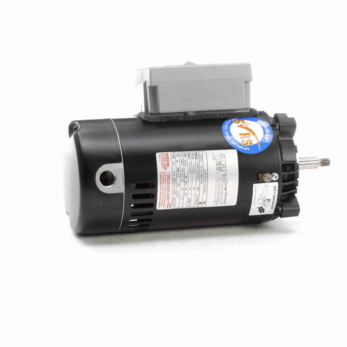 Century Guardian ® Motors Pool Pump Motor, 1 HP, 1 Ph, 60 Hz, 230/115 V, 3600 RPM, 56J Frame, ODP - USTG1102A
