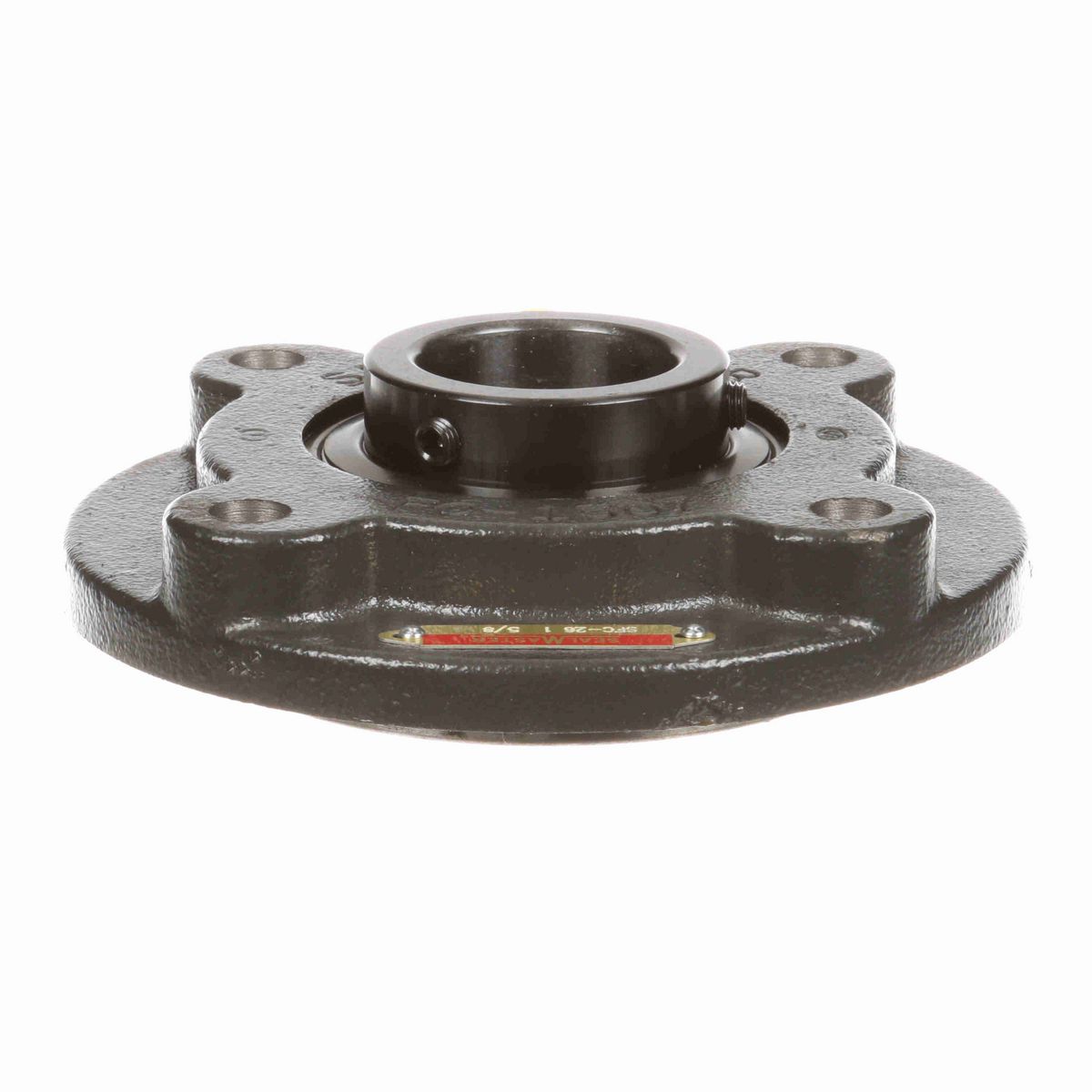 Sealmaster Mounted Cast Iron Flange Cartridge Ball Bearing - 52100 Bearing Steel, Black Oxided - Setscrew Lock - SFC-26