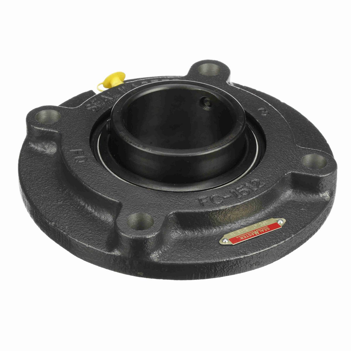 Sealmaster Mounted Cast Iron Flange Cartridge Ball Bearing - 52100 Bearing Steel, Black Oxided - Setscrew Lock - SFC-47