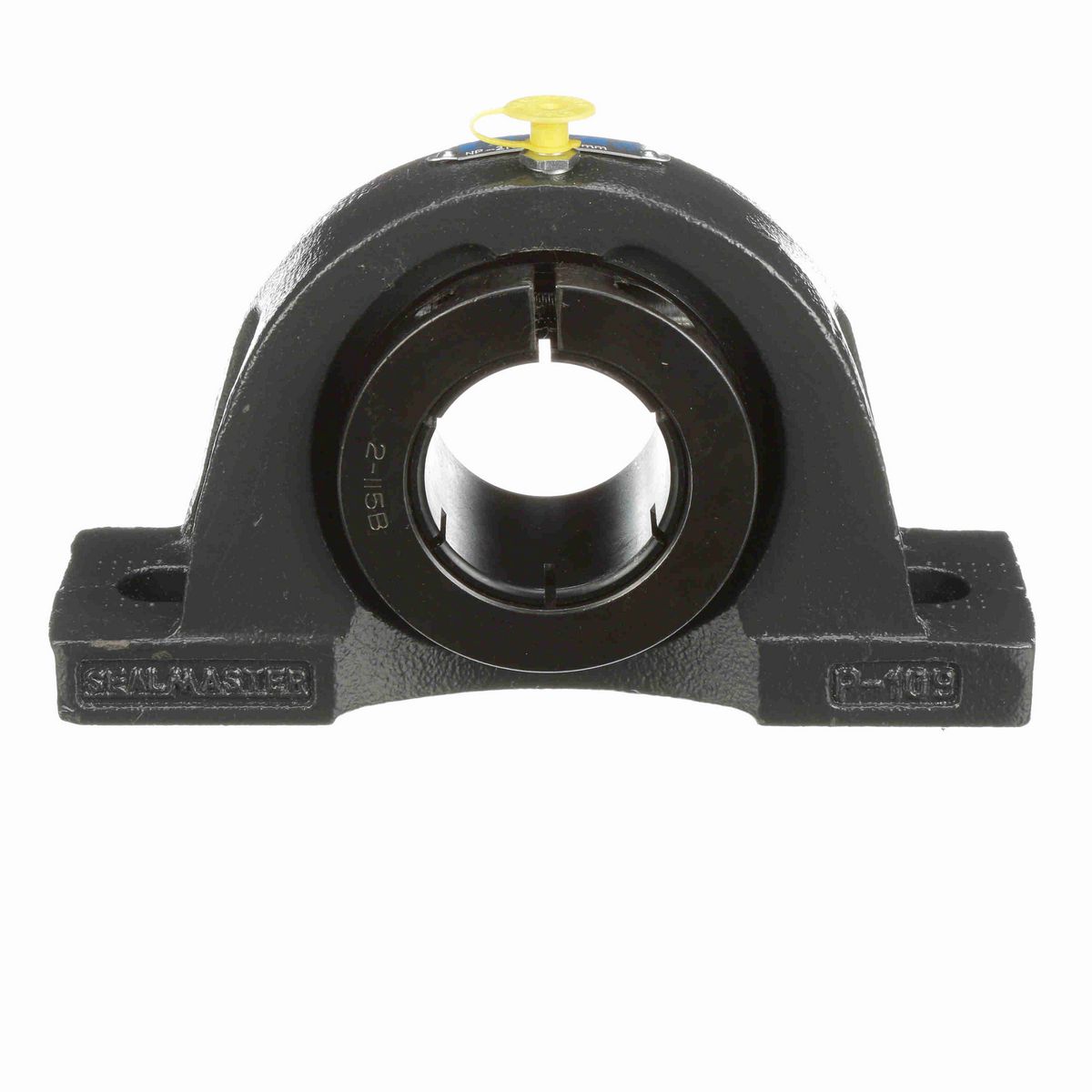 Sealmaster Mounted Cast Iron Two Bolt Pillow Block Ball Bearing - 52100 Bearing Steel, Black Oxided - Concentric Lock - NP-210TMC
