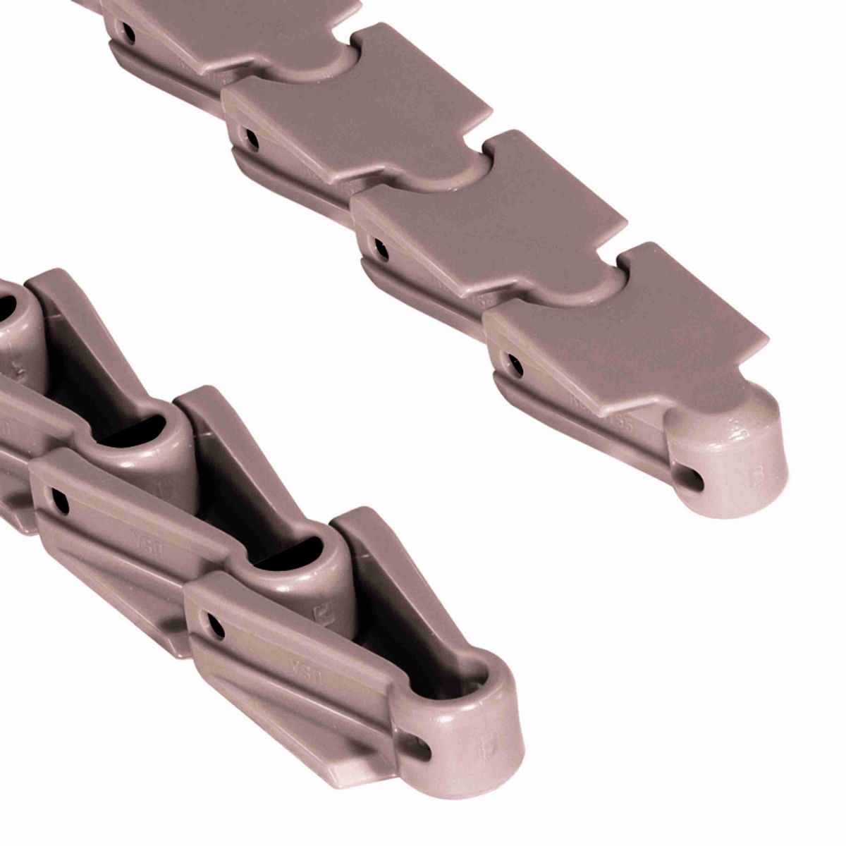 Rexnord 1755 Side-flexing Solid Top, Material: Tan Low Friction, Width: 1.09in, Pitch: 50mm - 1755