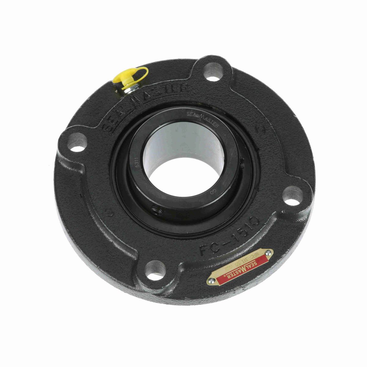 Sealmaster Mounted Cast Iron Flange Cartridge Ball Bearing - 52100 Bearing Steel, Black Oxided - Setscrew Lock - MFC-311